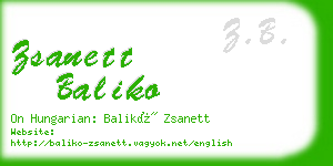 zsanett baliko business card